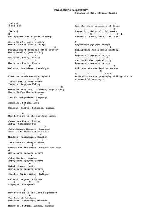 Philippine Geography Chords .